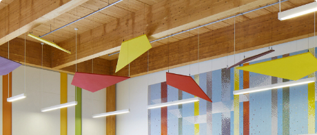 Colourful building interior