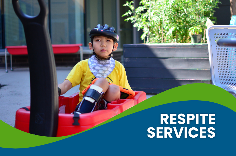 A respite client watches a show on a tablet