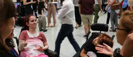 Teenagers socializing