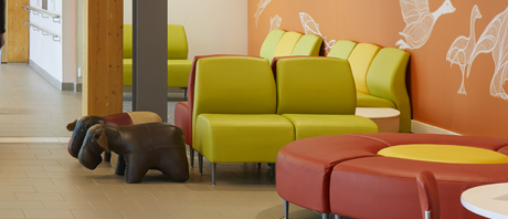 Colourful waiting room
